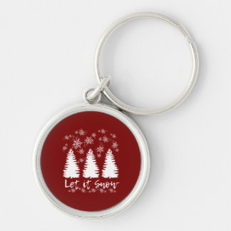 Laat het Sneeuw Stretched Canvas Print Sleutelhanger
