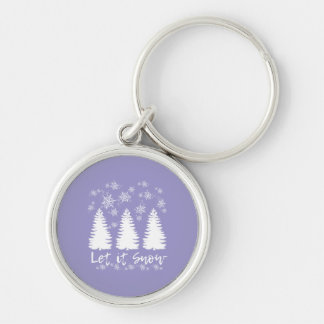Laat het Sneeuw Stretched Canvas Print Sleutelhanger