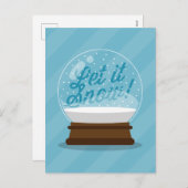 LAAT HET SNEEUW | Vakantie Snowglobe Feestdagenkaart (Voorkant / Achterkant)