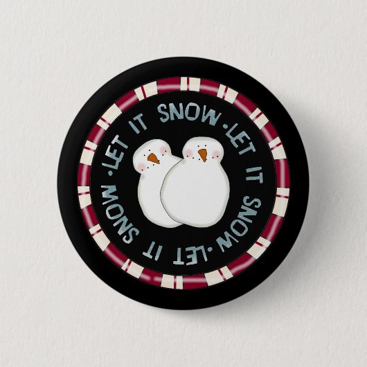 Laat het Sneeuw Vakantie Tshirts en Geschenken Ronde Button 5,7 Cm (Voorkant)