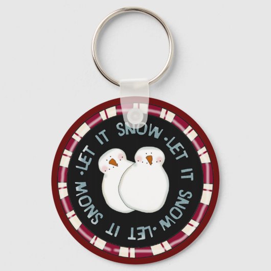 Laat het Sneeuw Vakantie Tshirts en Geschenken Sleutelhanger (Voorkant)