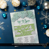 Laat het Sneeuw-Winter Green Printable Word Zoeken Feestdagenkaart