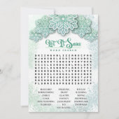 Laat het Sneeuw-Winter Green Printable Word Zoeken Feestdagenkaart (Voorkant)