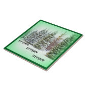 Laat het Sneeuw Winter Wonderland Green Achtergron Tegeltje (Zijkant)