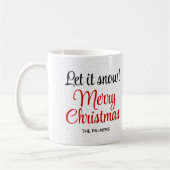 Laat het sneeuw winterscène Vrolijk kerstfeest Koffiemok (Links)