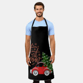 Laat het sneeuwauto met kerstboom schort (Gedragen)