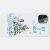 Laat het sneeuwbalblauw kerstboom Snowman Case-Mate iPhone Case (Achterkant (horizontaal))