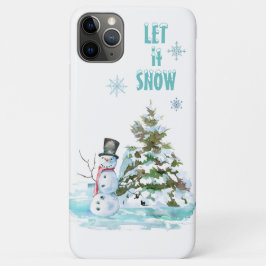 Laat het sneeuwbalblauw kerstboom Snowman Case-Mate iPhone Case