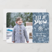 Laat het sneeuwbladige Bokeh-fotokaart Feestdagenkaart (Voorkant)