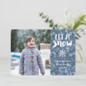 Laat het sneeuwbladige Bokeh-fotokaart Feestdagenkaart (Staand voorkant)