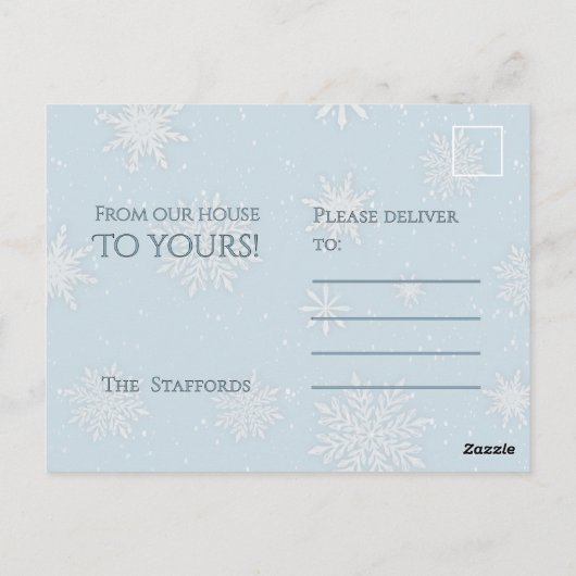 Laat het Sneeuwblauw Briefkaart (Achterkant)