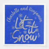 Laat het Sneeuwblauw en Zilver Kerstmis | Servet (Voorkant)