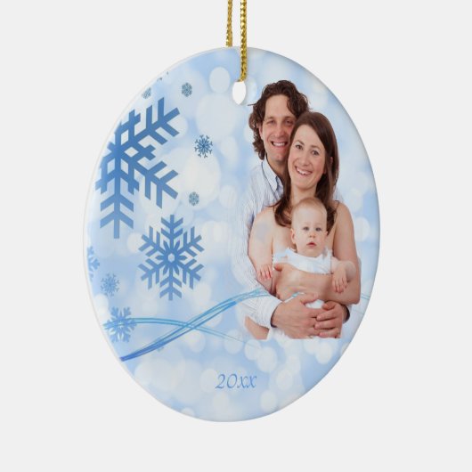 Laat het Sneeuwblauw Kerst Ornament (Rechts)