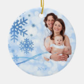 Laat het Sneeuwblauw Kerst Ornament (Voorkant)