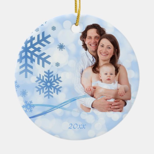 Laat het Sneeuwblauw Kerst Ornament (Voorkant)