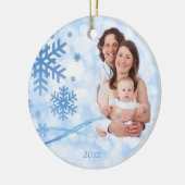 Laat het Sneeuwblauw Kerst Ornament (Links)