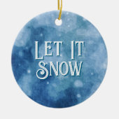 Laat het sneeuwblauw Kerstmis Keramisch Ornament (Voorkant)