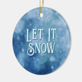 Laat het sneeuwblauw Kerstmis Keramisch Ornament (Links)