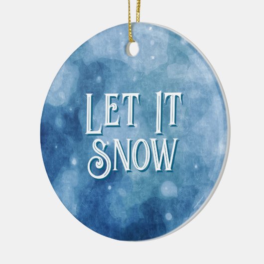 Laat het sneeuwblauw Kerstmis Keramisch Ornament (Links)