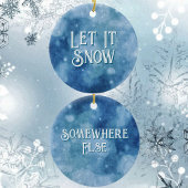 Laat het sneeuwblauw Kerstmis Keramisch Ornament