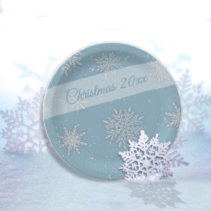 Laat het Sneeuwblauw Papier Borden Papieren Bordje