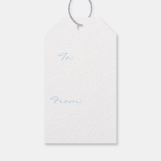 Laat het sneeuwblauw Snowflake Cadeaulabel (Achterkant)