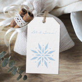 Laat het sneeuwblauw Snowflake Cadeaulabel