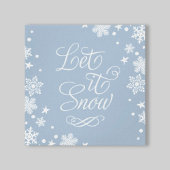 Laat het sneeuwblauw-wintersneeuw-typografie canvas afdruk