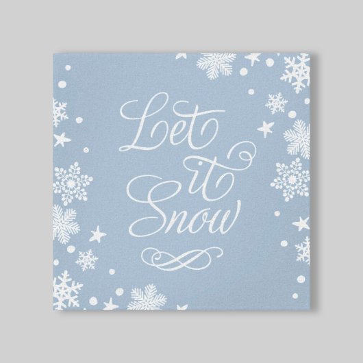 Laat het sneeuwblauw-wintersneeuw-typografie canvas afdruk