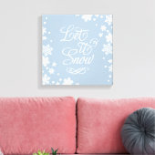 Laat het sneeuwblauw-wintersneeuw-typografie canvas afdruk (Insitu (Woonkamer))