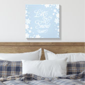 Laat het sneeuwblauw-wintersneeuw-typografie canvas afdruk (Insitu (Slaapkamer))
