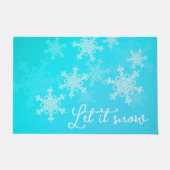 Laat het Sneeuwblauw Wit Sneeuwvlokken Minimalisti Deurmat (Voorkant)