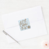 Laat het sneeuwblauwe en gouden Kerst stickers (Envelop)
