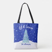 Laat het sneeuwblauwe kerstboom vakantie tote bag (Achterkant)