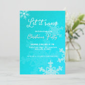 Laat het sneeuwblauwe sneeuwvlokken kerstfeest kaart (Staand voorkant)