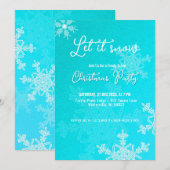 Laat het sneeuwblauwe sneeuwvlokken kerstfeest kaart (Voorkant / Achterkant)