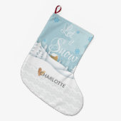 Laat het sneeuwboomkruid het landschap opvlammen grote kerstsok (Voorkant (Hangend))