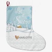 Laat het sneeuwboomkruid het landschap opvlammen grote kerstsok (Voorkant)