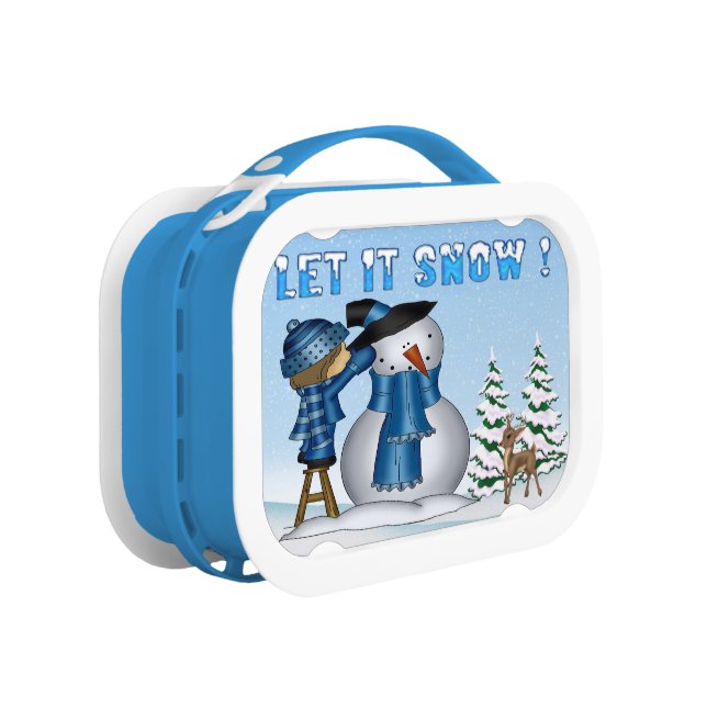Laat het sneeuwbroodje Snowman Lunch doos Lunchbox (Rechts)