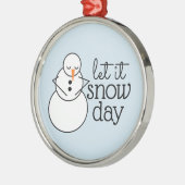 Laat het Sneeuwdag kerstversiering Metalen Ornament (Links)