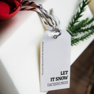 Laat het sneeuwdashonden! Gepersonaliseerde Kerstm Cadeaulabel