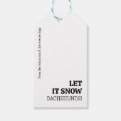 Laat het sneeuwdashonden! Gepersonaliseerde Kerstm Cadeaulabel (Voorkant)