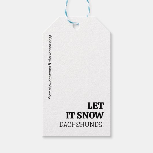 Laat het sneeuwdashonden! Gepersonaliseerde Kerstm Cadeaulabel (Voorkant)