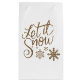 Laat het sneeuwde geschenkzak klein cadeauzakje (Achterkant)