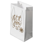 Laat het sneeuwde geschenkzak klein cadeauzakje (Achterkant Gekanteld)