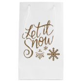 Laat het sneeuwde geschenkzak klein cadeauzakje (Voorkant)