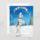 Laat het sneeuwdraad Fox Terrier! Feestdagenkaart (Voorkant / Achterkant)