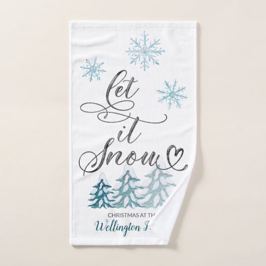 Laat het sneeuwelegante kerst op maat gesneden handdoek (Handdoek)