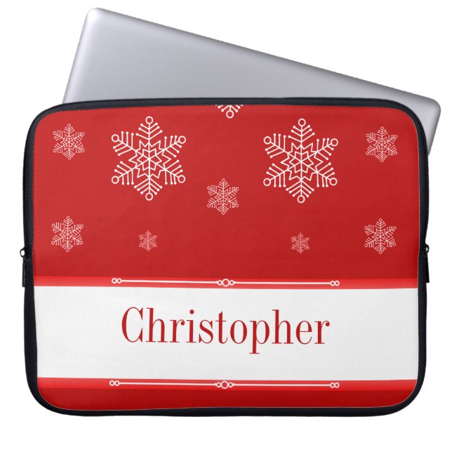 Laat het Sneeuwelektronica Sleeve, Red Laptop Sleeve (Voorkant)