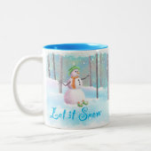 "Laat het sneeuwen" 11 oz Snowman Mok (Links)